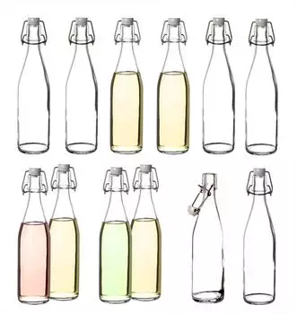 BigDean Glasflaschen mit B&uuml;gelverschluss 500ml, 12er-Set