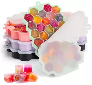 LuxusKollektion Eiswürfelform Silikon XL mit Deckel, 4er-Set, 148 Eiswürfel