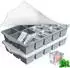 LuxusKollektion Eiswürfelform Silikon mit Deckel, grau, stapelbar, 2er-Set (30 Eiswürfel)
