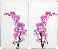 WENKO Herdabdeckplatte Universal Mod. Orchideenbl&uuml;te, 2er Set f&uuml;r alle Herdarten