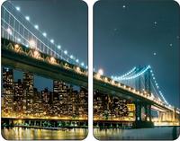WENKO Herdabdeckplatte Universal Mod. Brooklyn Bridge, 2er Set f&uuml;r alle Herdarten