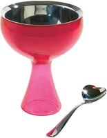 Alessi Big Love Ice Cream Bowl and Spoon Colour: Alessi Pink