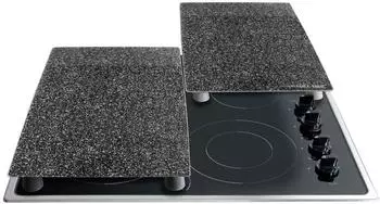 Stoneline Herdabdeckplatten 2er.Set 52 x 30 cm schwarz (10862)