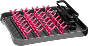 Premier Housewares Geschirrabtropfgestell grau hot pink