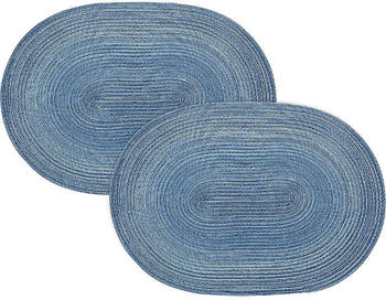 Pichler Textil Tischset Samba im 2er-Pack blau oval: 33x48 cm