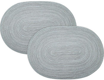 Pichler Textil Tischset Samba im 2er-Pack grau oval: 33x48 cm