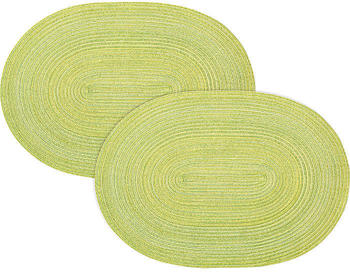Pichler Textil Tischset Samba im 2er-Pack gruen oval: 33x48 cm