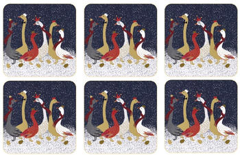 Pimpernel Christmas Geese Glasuntersetzer 6er Pack Blau