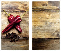 Allstar Glasabdeckplatten Pepper 2er 2er Set, f&uuml;r Glaskeramik-Kochfelder 53860100