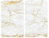 Wenko Abdeckplatten 2er Set Marmor-Optik goldfarben/ weiß