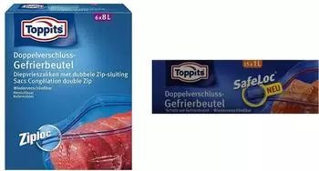 Toppits Doppel-Verschluss Gefrierbeutel 6x8 Liter