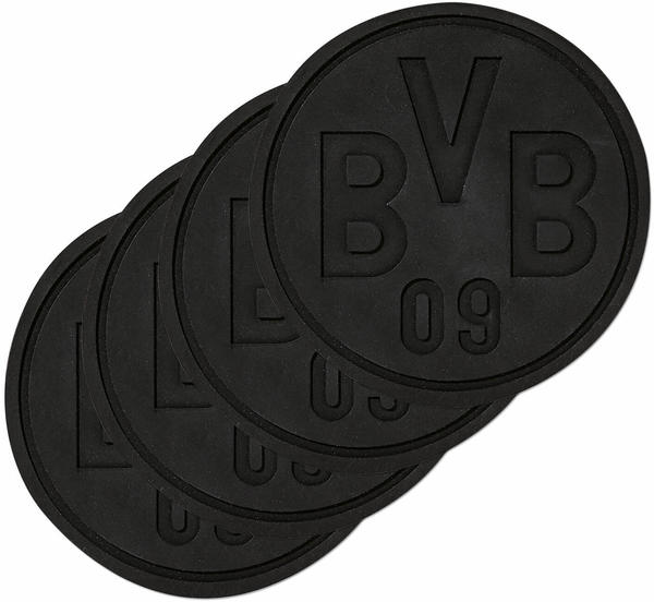 BVB Silikon Untersetzer Borussia Dortmund schwarz 4er Set