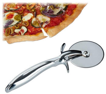Relaxdays Pizzaschneider Profi, Pizzaroller mit 7 cm Ø Edelstahl Klinge