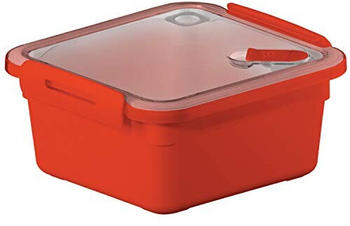 Rotho Mikrowellendose Memory Box mit Deckel (1 L) rot