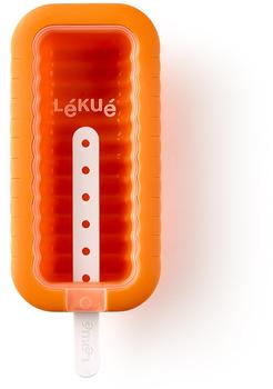 Lékué Eisform Twister in orange, Silikon, 11.5 x 5.6 x 2.3 cm