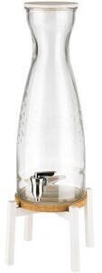 APS Germany Getränkespender Fresh White 10420 4,5 Liter, Glas, mit Ständer und Zapfhahn