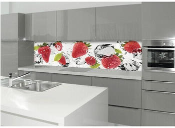 mySPOTTI Küchenrückwand profix Erdbeere und Eis 60x220 cm