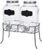 Spetebo Getränkespender 2er Set Getränkespender mit Zapfhahn 4 Liter + Metall-Ständer