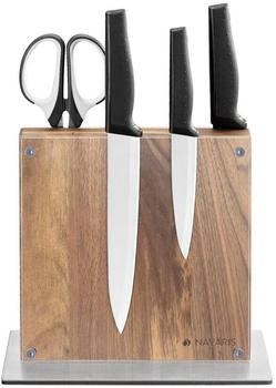 Navaris Messerhalter magnetisch doppelseitig Akazienholz inkl Schutz aus Acrylglas