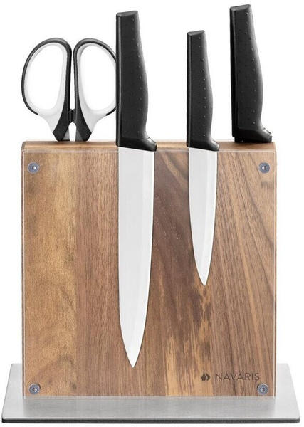 Navaris Messerhalter magnetisch doppelseitig Akazienholz inkl Schutz aus Acrylglas