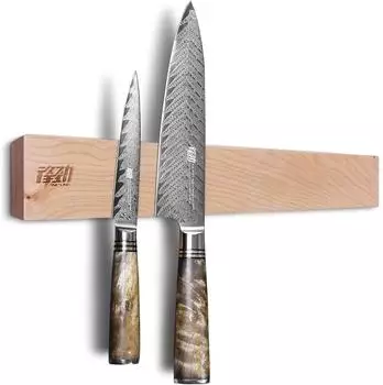 LuxusKollektion Magnetische Messerleiste Holz, 16 Zoll, beige
