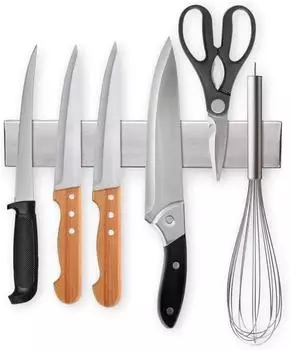 LuxusKollektion Ninonly Magnetleiste Messerhalter, Edelstahl, selbstklebend, 25cm