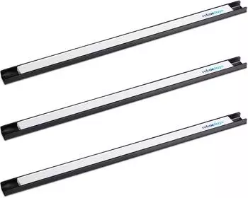 Relaxdays Magnetleiste 3er-Set, Stahl, 45cm, schwarz (10031031)