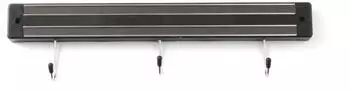 Hendi Messermagnetleiste mit 3 Haken, schwarz, 340mm (820209)