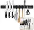 LuxusKollektion Magnetleiste Messer 50cm Edelstahl schwarz mit 3 Haken selbstklebend