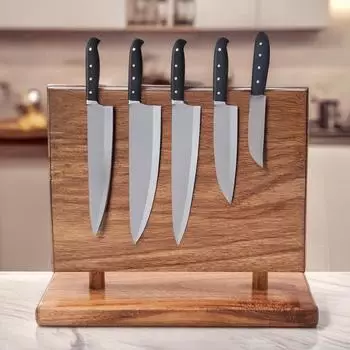 LuxusKollektion Magnetischer Messerhalter Akazienholz, doppelseitig