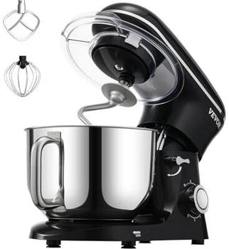 VEVOR Elektrischer Teigmixer 5,68L 1400W Schwarz