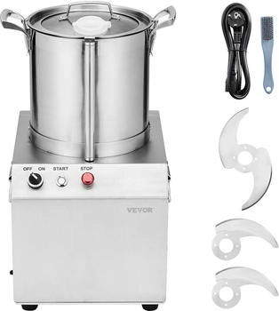 VEVOR Küchenmaschine Gemüsezerkleinerer Edelstahl-Mixer 10L