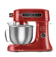 Karaca Pro Artisan K&uuml;chenmaschine mit Digitalanzeige, 1600 W, Gusseisen, Rot...