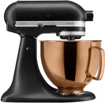 KitchenAid Artisan 5KSM125EBM Matte Black + Kupfer R&uuml;hrsch&uuml;ssel