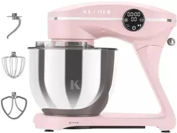 KLAMER Küchenmaschine 1800W, 6L Edelstahlschüssel, pink (K-KM-B-PK-1800)