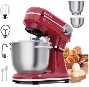 Suncok Küchenmaschine Knopfstil 1500W rot