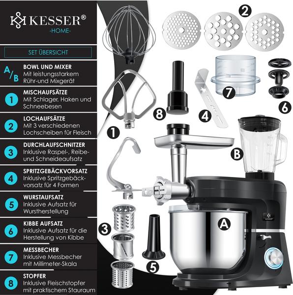 Multifunktions-Küchenmaschine Ausstattung & Eigenschaften Kesser K-KM 3000 schwarz