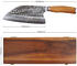 Wakoli Damast Chinesisches Kochmesser 20cm mit Olivenholzgriff - Olive HS Serie Inkl. stilvoller Holzverpackung