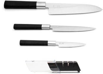 KAI Wasabi Black 3-teliges Messerset mit Messerschleifer (KA67-W23)