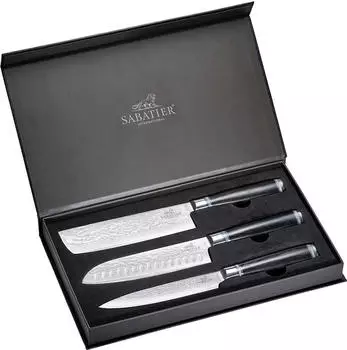 Sabatier International International Messer-Set 3-tlg mit Pakkaholzgriff