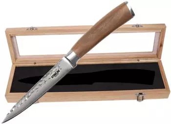 Stoneline Allzweckmesser 24 cm aus Damaszenerstahl mit Nussbaumgriff