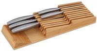 Relaxdays Messerhalter Schublade, F&uuml;r 9 Messer, Bambus Messerblock F&uuml;r Schublade,