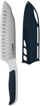 Zyliss E920212 Comfort Santoku , Japanischer Edelstahl, Dunkelgrauer/weißer Griff, Küchenmesser, Spülmaschinenfest, 5 Jahre Garantie