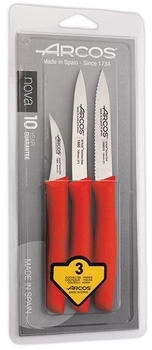 Arcos Paring knives Nova red 10 cm (set of 3)