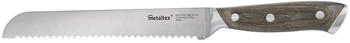 Metaltex Heritage - Professional 33cm - Long Serrated Blade Stainless Steel - Ergonomic Wooden Handle for Effortless Slicing of Bread Loaves & Pastries