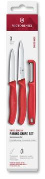 Victorinox Swiss Classic Set with Peeler and 3-Piece Extra Sharp Blade red