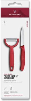 Victorinox Swiss Classic and Peeler 2-Piece Extra Sharp Blade for Fruit and Vegetables Stainless Steel Red