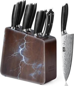 HOSHANHO 8 Pieces Ultra Sharp Stainless Steel Set Professional Chef Knife Sets with Ergonomic Handle