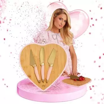 Paris Hilton Käsemesser-Set inkl. Schneidebrett, 4-teilig