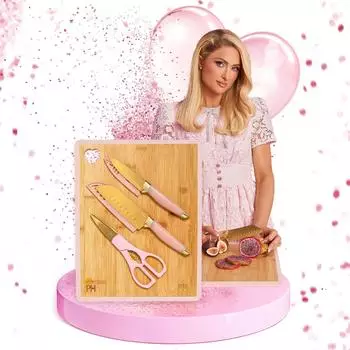 Paris Hilton Küchenhelfer-Set inkl. Messer, Schere und Brett, 6-teilig